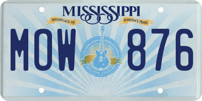 MS license plate MOW876