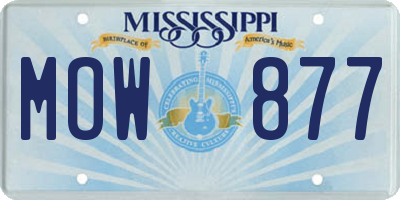 MS license plate MOW877