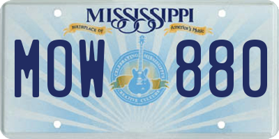 MS license plate MOW880