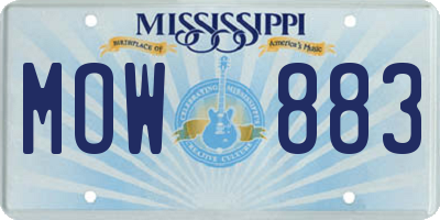 MS license plate MOW883