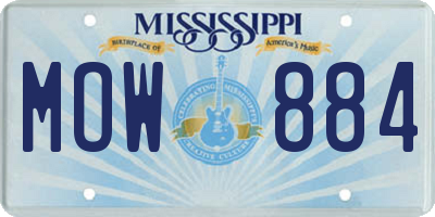 MS license plate MOW884