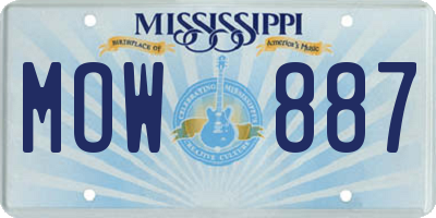 MS license plate MOW887