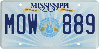 MS license plate MOW889