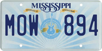 MS license plate MOW894