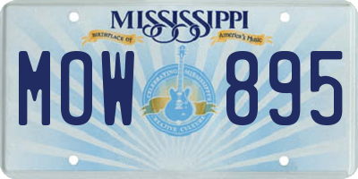 MS license plate MOW895