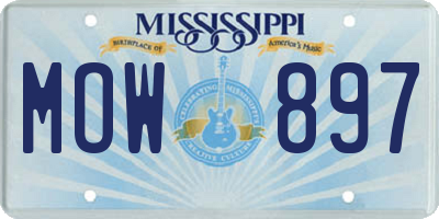 MS license plate MOW897