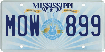 MS license plate MOW899