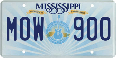 MS license plate MOW900