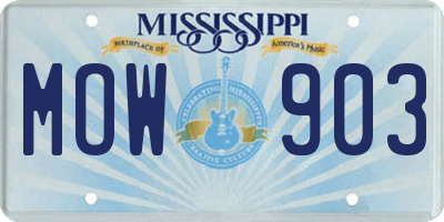 MS license plate MOW903