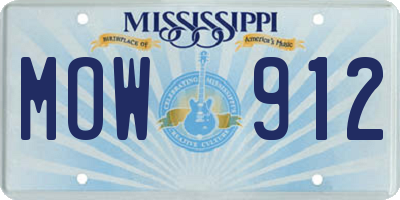 MS license plate MOW912