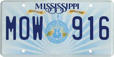 MS license plate MOW916