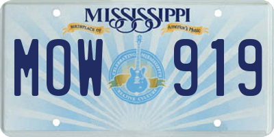 MS license plate MOW919