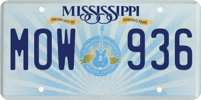 MS license plate MOW936