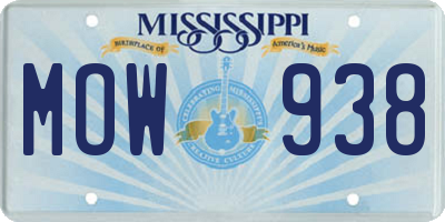 MS license plate MOW938