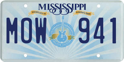 MS license plate MOW941