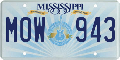 MS license plate MOW943