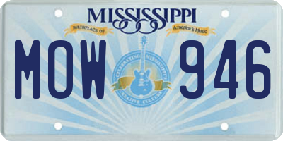 MS license plate MOW946