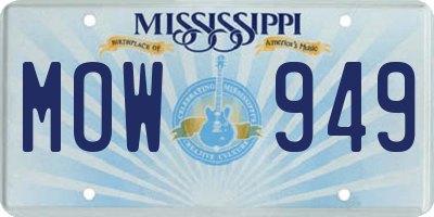 MS license plate MOW949