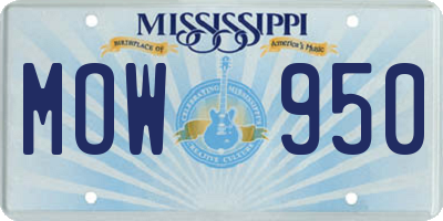 MS license plate MOW950