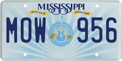 MS license plate MOW956