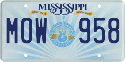 MS license plate MOW958