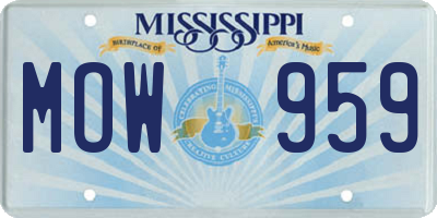MS license plate MOW959