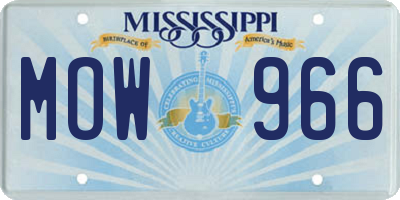 MS license plate MOW966