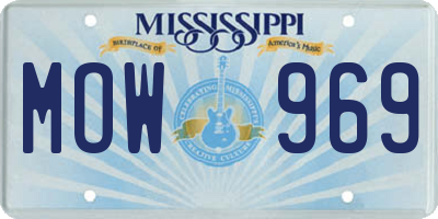 MS license plate MOW969