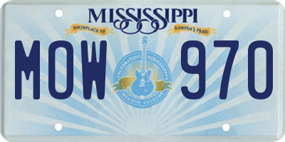 MS license plate MOW970