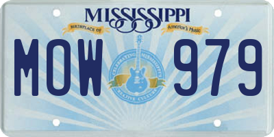 MS license plate MOW979
