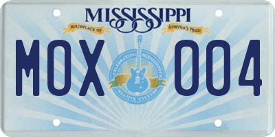 MS license plate MOX004