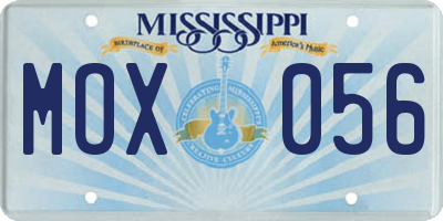 MS license plate MOX056