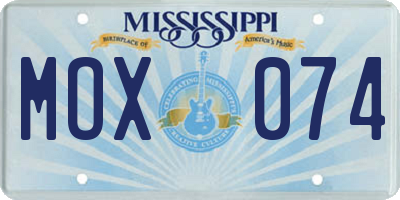 MS license plate MOX074