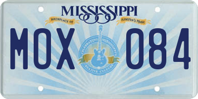 MS license plate MOX084