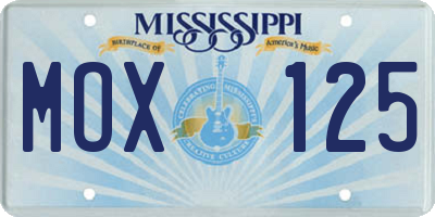 MS license plate MOX125
