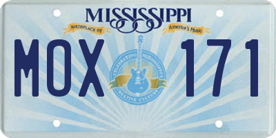 MS license plate MOX171