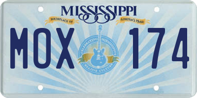 MS license plate MOX174