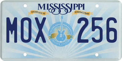 MS license plate MOX256