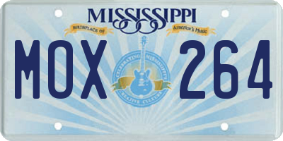 MS license plate MOX264