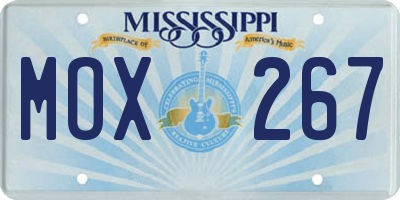 MS license plate MOX267