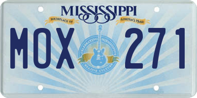 MS license plate MOX271