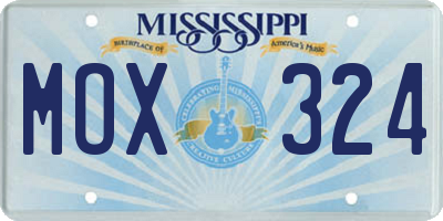 MS license plate MOX324