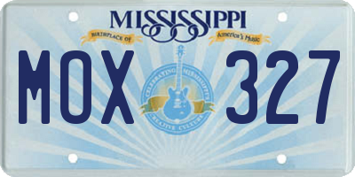 MS license plate MOX327