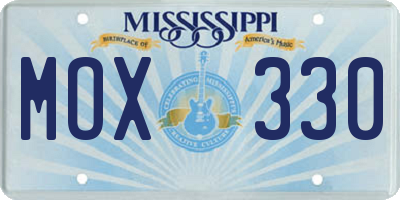 MS license plate MOX330