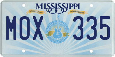 MS license plate MOX335
