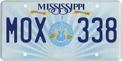 MS license plate MOX338