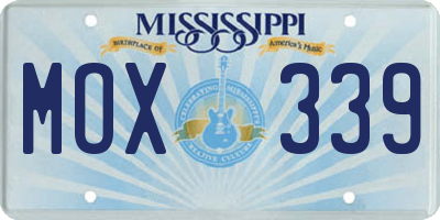 MS license plate MOX339