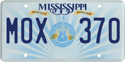 MS license plate MOX370