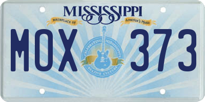 MS license plate MOX373