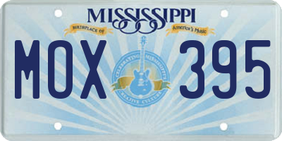 MS license plate MOX395